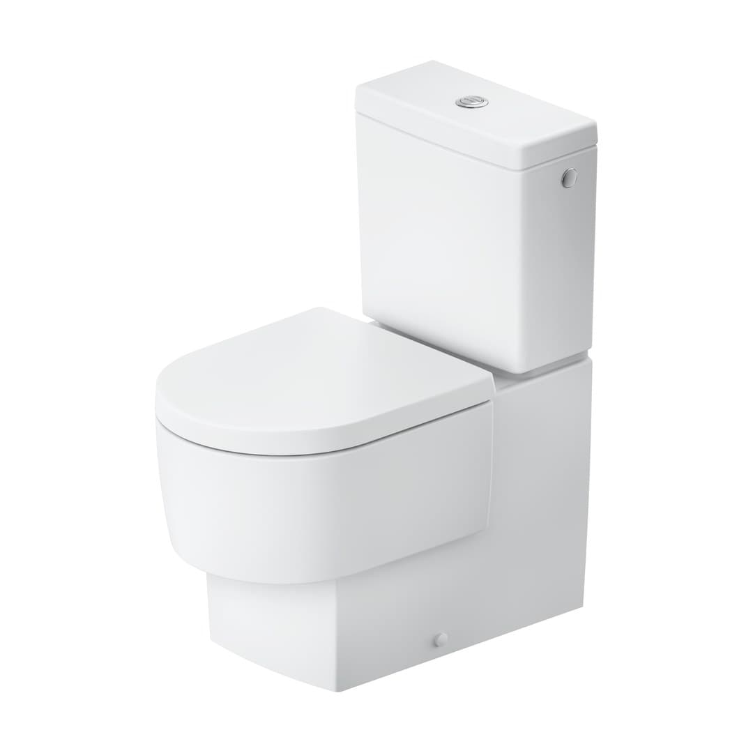 Duravit Balcoon – Λεκάνη Δαπέδου – 370×650 mm, Rimless – White Satin Matt, DuraShield (207009AC00)