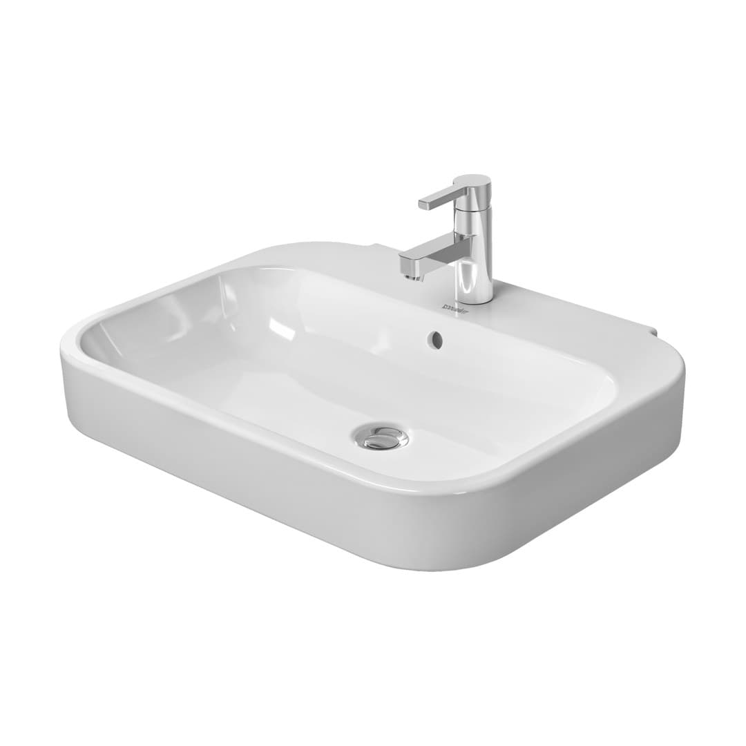 Duravit Happy D.2 – Νιπτήρας Κρεμαστός – 650×495 mm, 1 οπή, με υπερχείλιση – White High Gloss (2316650000)
