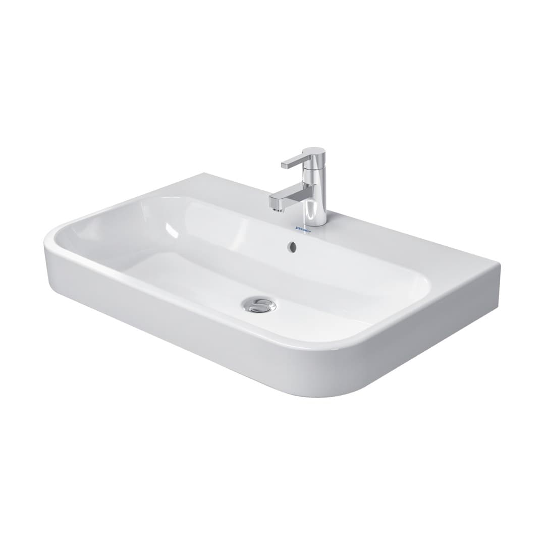 Duravit Happy D.2 – Νιπτήρας Κρεμαστός – 800×505 mm, 1 οπή, με υπερχείλιση, Wall-mounted – White High Gloss (2318800000)