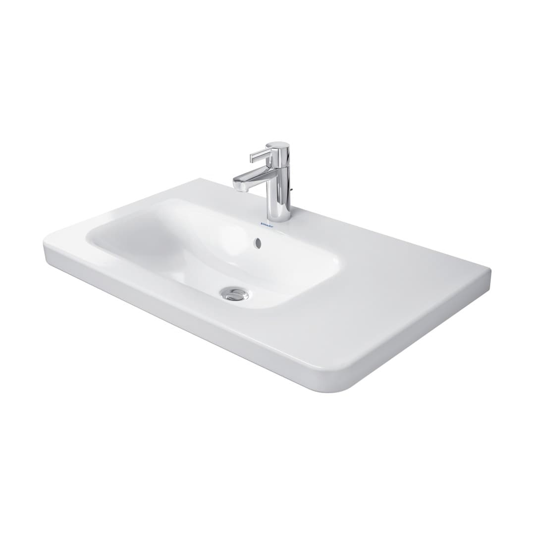 Duravit DuraStyle – Νιπτήρας Κρεμαστός – 800×480 mm, 1 οπή, με υπερχείλιση, γούρνα αριστερά – White High Gloss (2325800000)