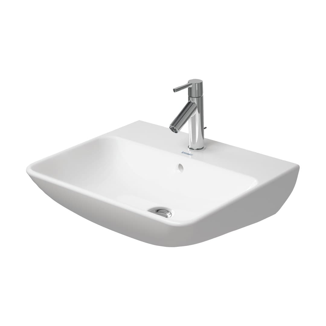 Duravit ME by Starck – Νιπτήρας Κρεμαστός – 550×440 mm, 1 οπή, με υπερχείλιση – White Satin Matt, DuraShield (233555AC00)