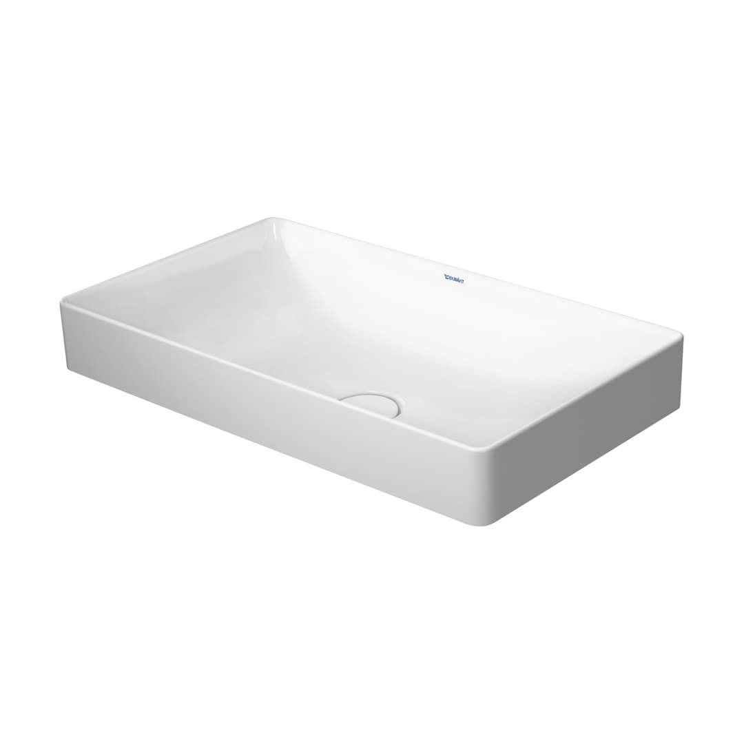 Duravit DuraSquare – Νιπτήρας Επικαθήμενος – 600×345 mm, χωρίς οπή, χωρίς υπερχείλιση – White High Gloss (2355600000)