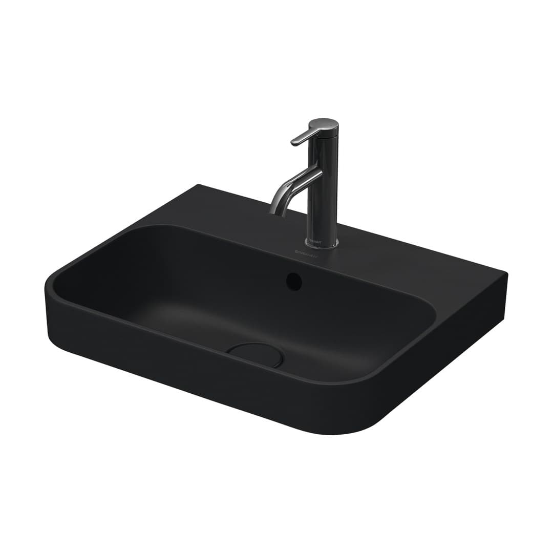 Duravit Happy D.2 – Νιπτήρας Επικαθήμενος – 500×400 mm, 1 οπή, με υπερχείλιση – Anthracite Matt (2360501300)