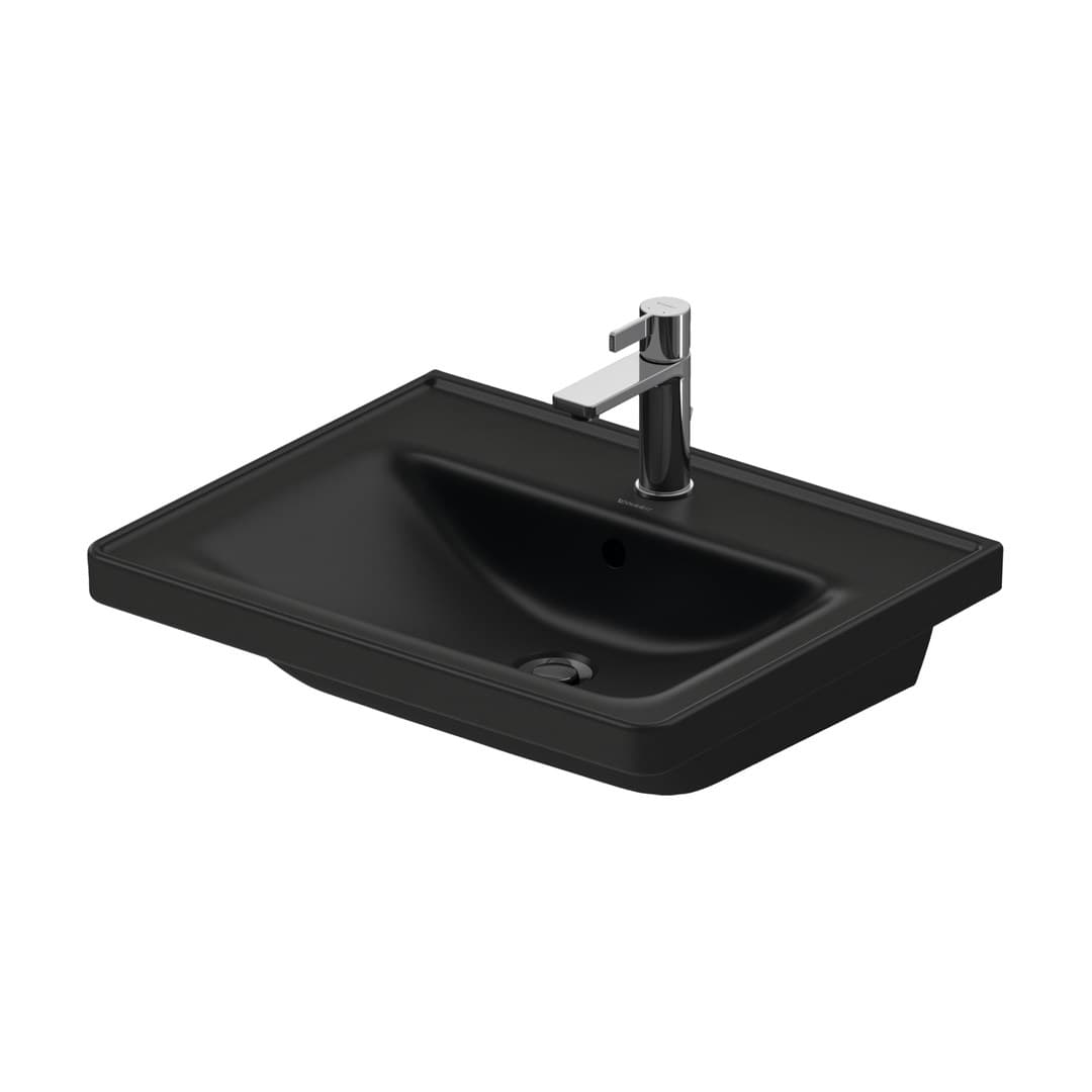 Duravit D-Neo – Νιπτήρας Κρεμαστός – 600×480 mm, 1 οπή, με υπερχείλιση – Anthracite Matt (2367601300)