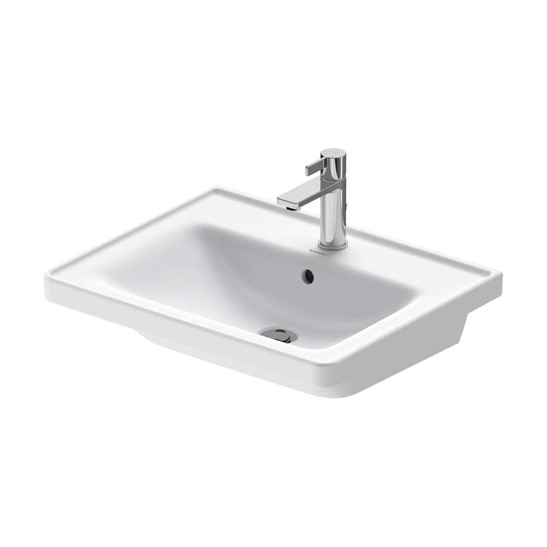 Duravit D-Neo – Νιπτήρας Κρεμαστός – 600×480 mm, 1 οπή, με υπερχείλιση – White Satin Matt (2367603200)