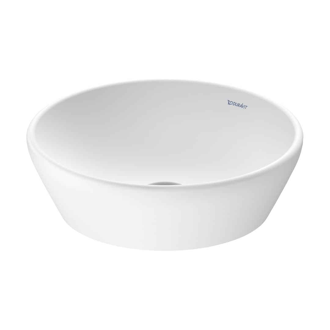 Duravit D-Neo – Νιπτήρας Επικαθήμενος – 400×400 mm, χωρίς οπή, χωρίς υπερχείλιση – White Satin Matt (2371403270)