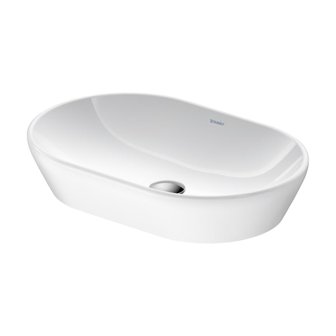 Duravit D-Neo – Νιπτήρας Επικαθήμενος – 600×400 mm, χωρίς οπή, χωρίς υπερχείλιση, σχήμα Half oval – White High Gloss (2372600070)