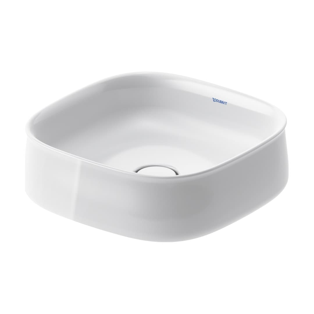 Duravit Zencha – Νιπτήρας Επικαθήμενος – 420×420 mm, χωρίς οπή, χωρίς υπερχείλιση – White High Gloss (2373420079)