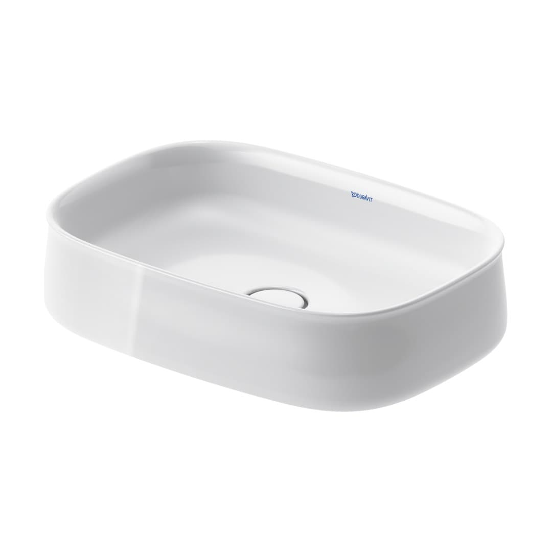 Duravit Zencha – Νιπτήρας Επικαθήμενος – 550×390 mm, χωρίς οπή, χωρίς υπερχείλιση – White High Gloss (2373550079)