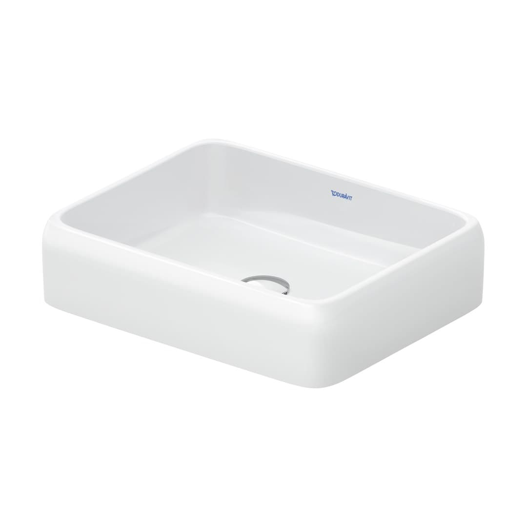 Duravit Collection One – Νιπτήρας Επικαθήμενος – 500×400 mm, χωρίς οπή, χωρίς υπερχείλιση, σαπουνοθήκη Without – White High Gloss (2383500079)