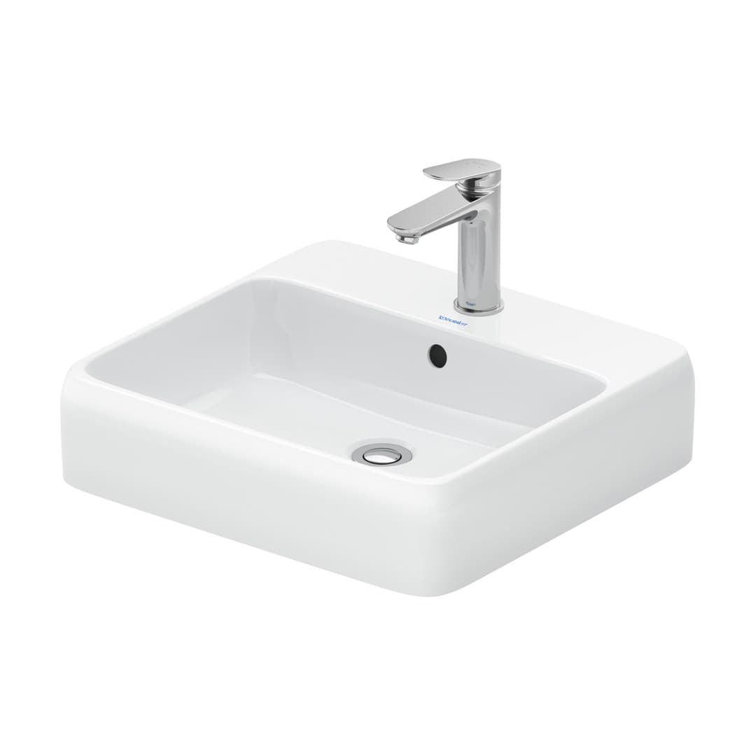Duravit Collection One – Νιπτήρας Επικαθήμενος – 500×470 mm, 1 οπή, με υπερχείλιση – White High Gloss (2385500027)