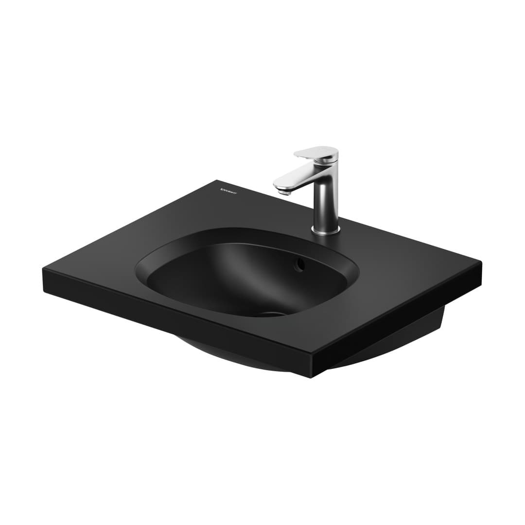 Duravit Aurena – Νιπτήρας Κρεμαστός – 600×500 mm, 1 οπή, με υπερχείλιση – Black Matt, DuraShield (238760AF00)