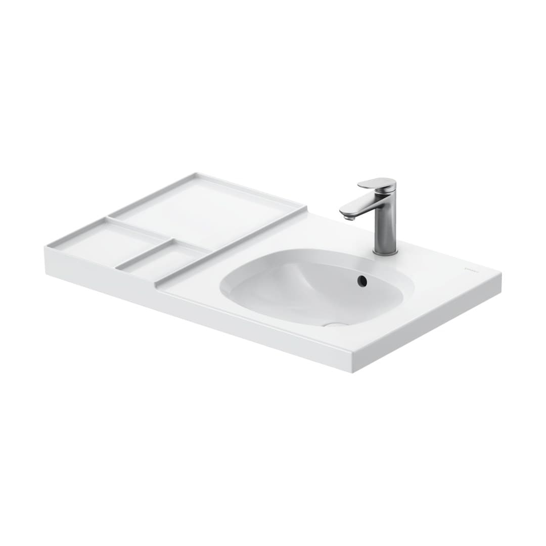 Duravit Aurena – Νιπτήρας Επίπλου – 800×500 mm, 1 οπή, με υπερχείλιση – White High Gloss, DuraShield (238880AA00)