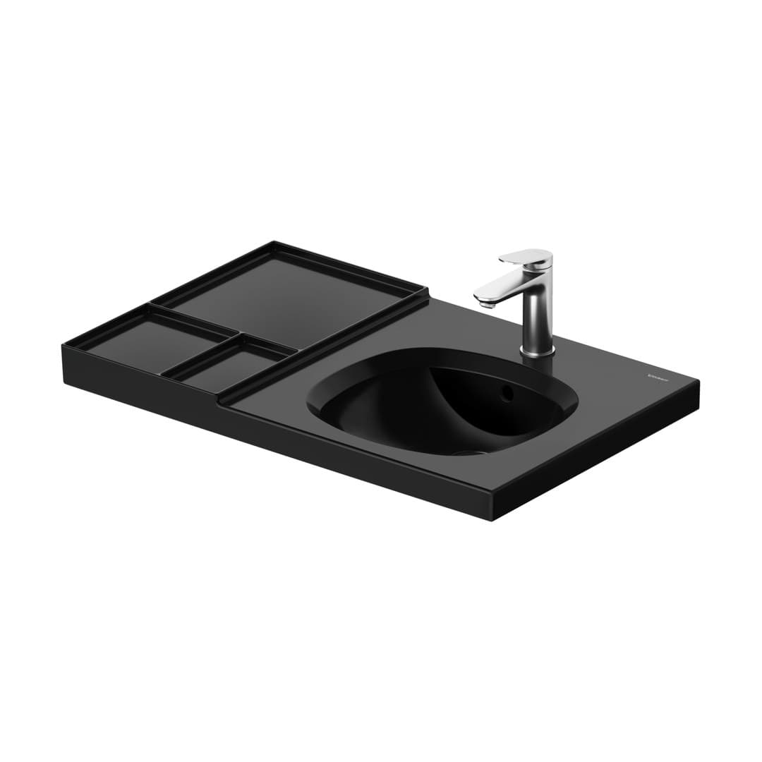 Duravit Aurena – Νιπτήρας Επίπλου – 800×500 mm, 1 οπή, με υπερχείλιση – Black High Gloss, DuraShield (238880AB00)