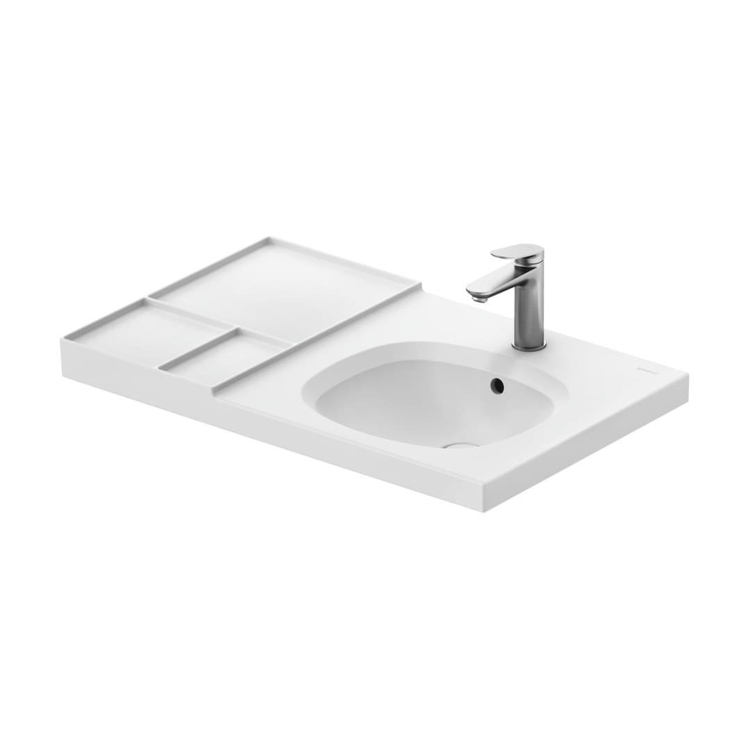 Duravit Aurena – Νιπτήρας Επίπλου – 800×500 mm, 1 οπή, με υπερχείλιση – White Satin Matt, DuraShield (238880AC00)