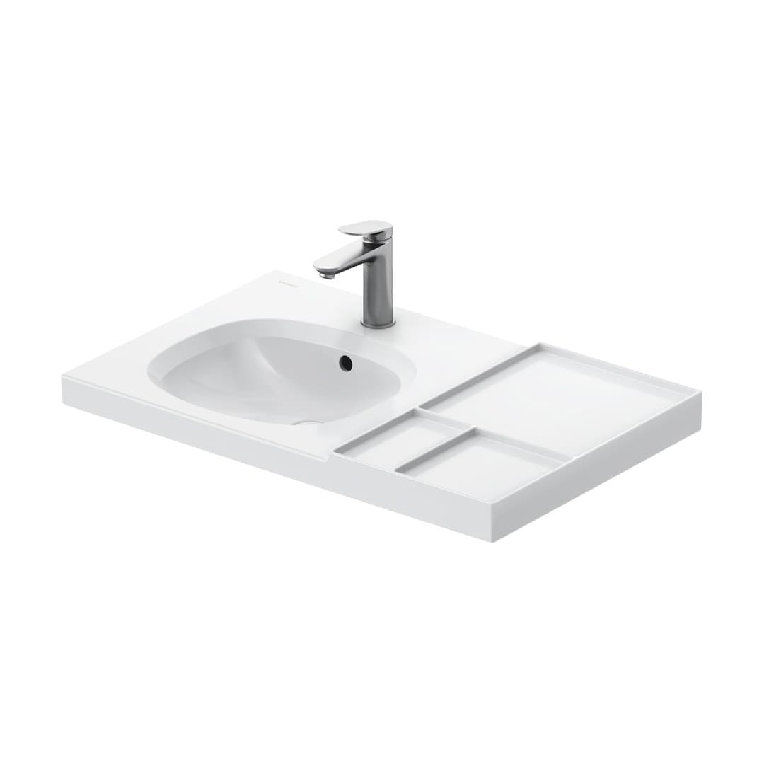 Duravit Aurena – Νιπτήρας Επίπλου – 800×500 mm, 1 οπή, με υπερχείλιση – White High Gloss, DuraShield (238980AA00)