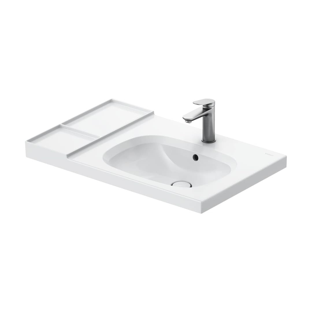 Duravit Aurena – Νιπτήρας Επίπλου – 800×500 mm, 1 οπή, με υπερχείλιση – White High Gloss, DuraShield (239480AA00)