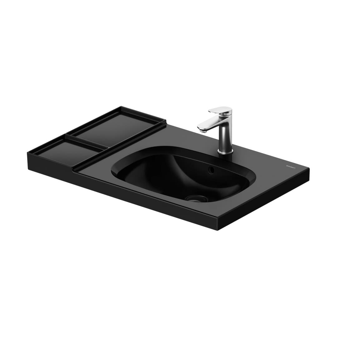 Duravit Aurena – Νιπτήρας Επίπλου – 800×500 mm, 1 οπή, με υπερχείλιση – Black High Gloss, DuraShield (239480AB00)