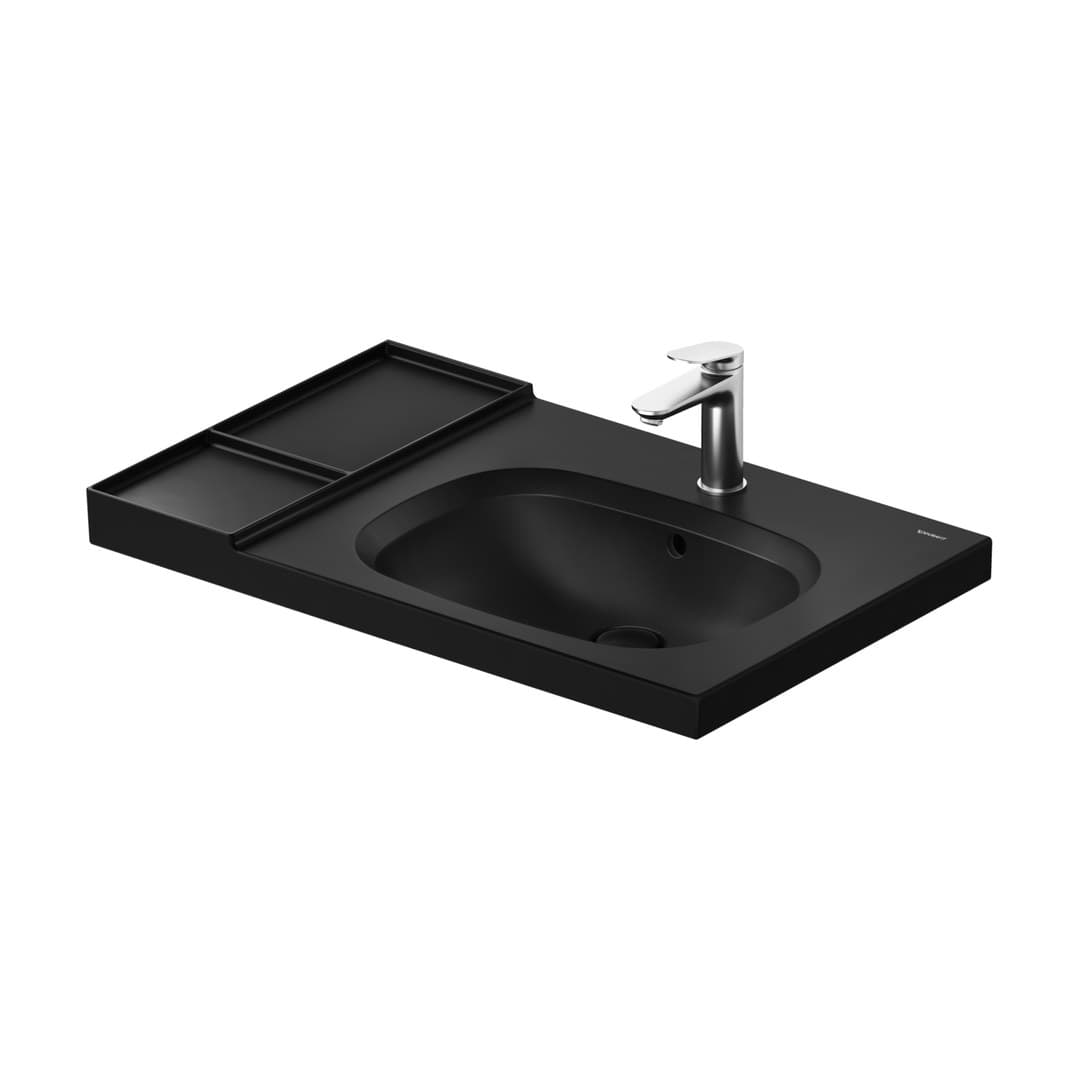Duravit Aurena – Νιπτήρας Επίπλου – 800×500 mm, 1 οπή, με υπερχείλιση – Black Matt, DuraShield (239480AF00)