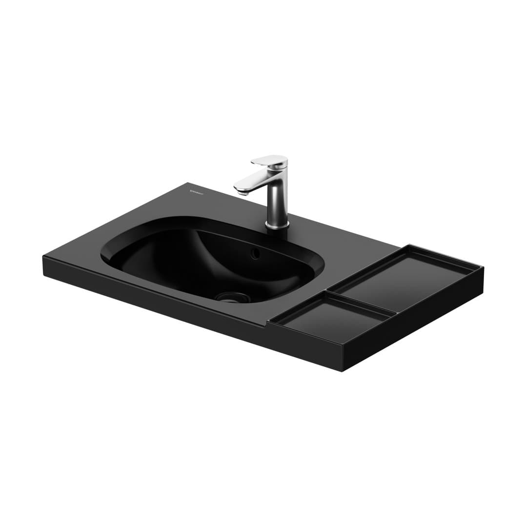 Duravit Aurena – Νιπτήρας Επίπλου – 800×500 mm, 1 οπή, με υπερχείλιση – Black High Gloss, DuraShield (239580AB00)