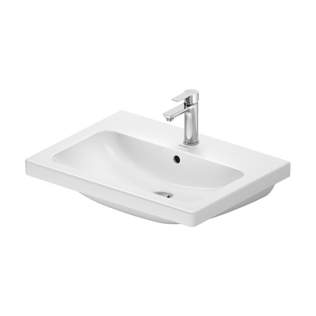 Duravit D-Code – Νιπτήρας Κρεμαστός – 650×480 mm, 1 οπή, με υπερχείλιση – White High Gloss (23996500002)