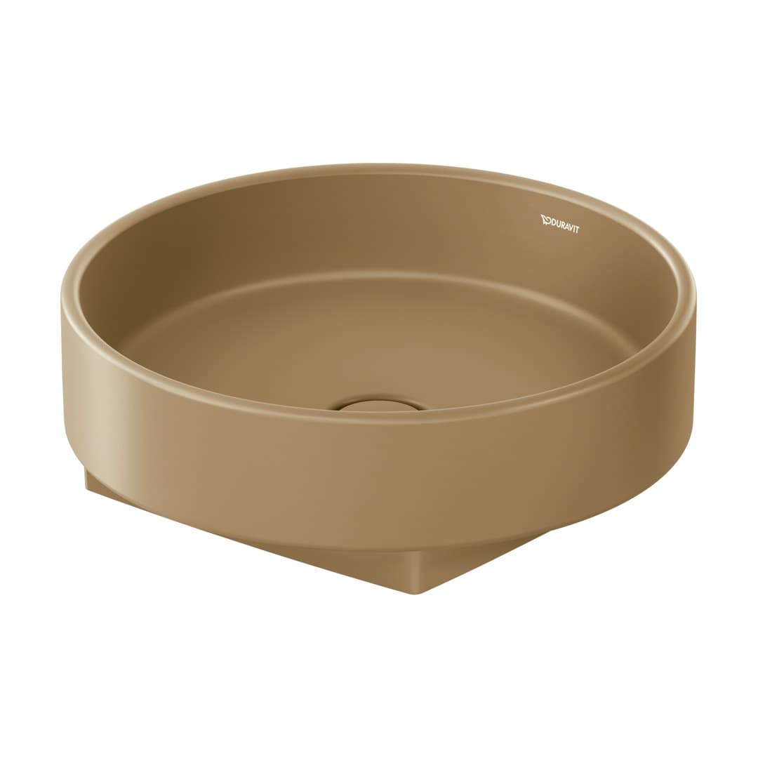 Duravit Balcoon – Νιπτήρας Επικαθήμενος – 450×450 mm, χωρίς οπή, χωρίς υπερχείλιση – Clay terra Matt, DuraShield (240945AM79)