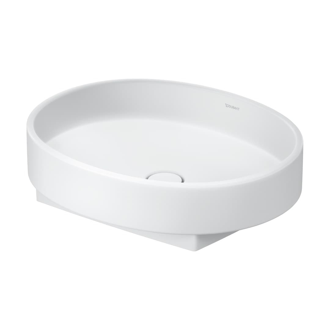 Duravit Balcoon – Νιπτήρας Επικαθήμενος – 550×450 mm, χωρίς οπή, χωρίς υπερχείλιση – White Satin Matt, DuraShield (241055AC79)