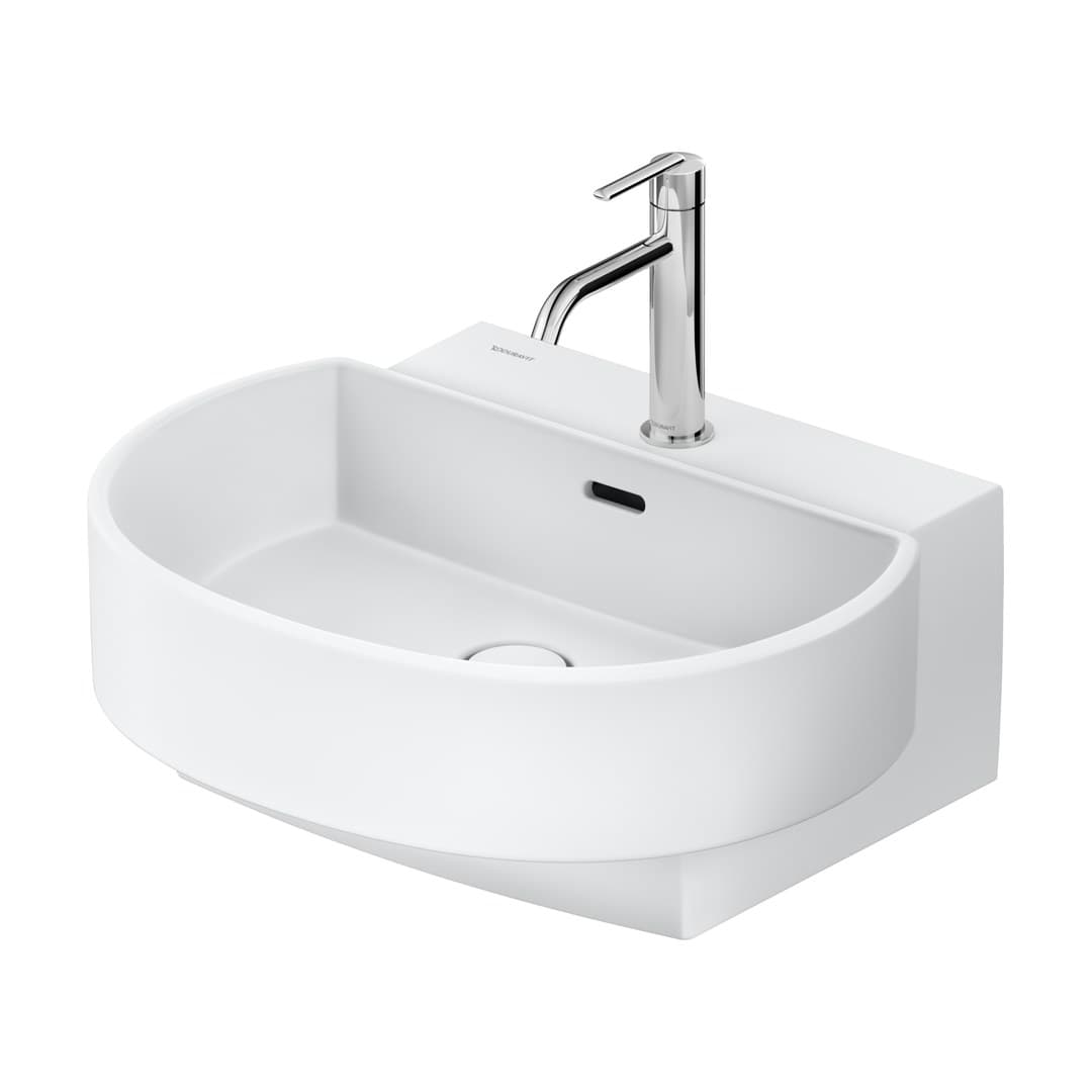 Duravit Balcoon – Νιπτήρας Κρεμαστός – 550×480 mm, 1 οπή, με υπερχείλιση – White Satin Matt, DuraShield (241155AC00)