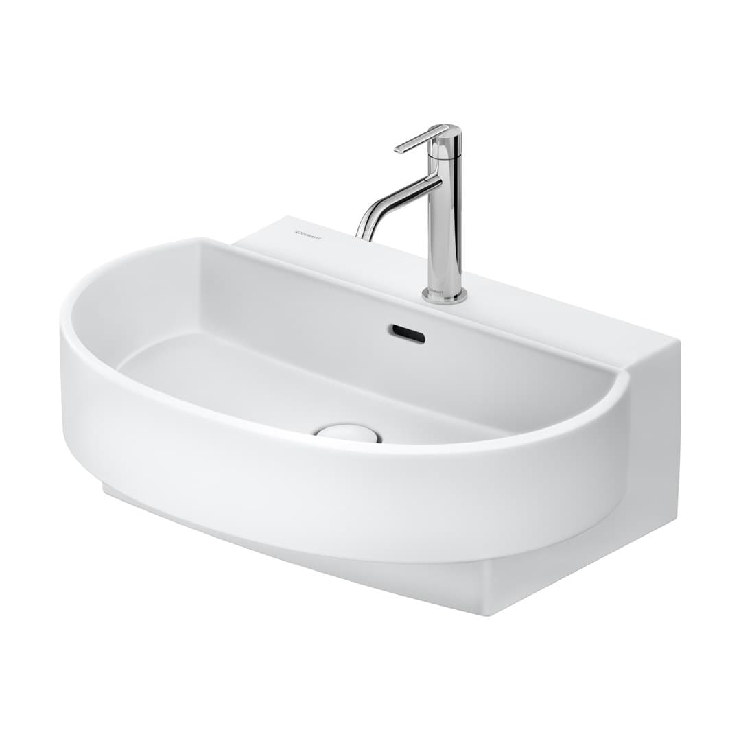Duravit Balcoon – Νιπτήρας Κρεμαστός – 650×480 mm, 1 οπή, με υπερχείλιση – White Satin Matt, DuraShield (241165AC00)