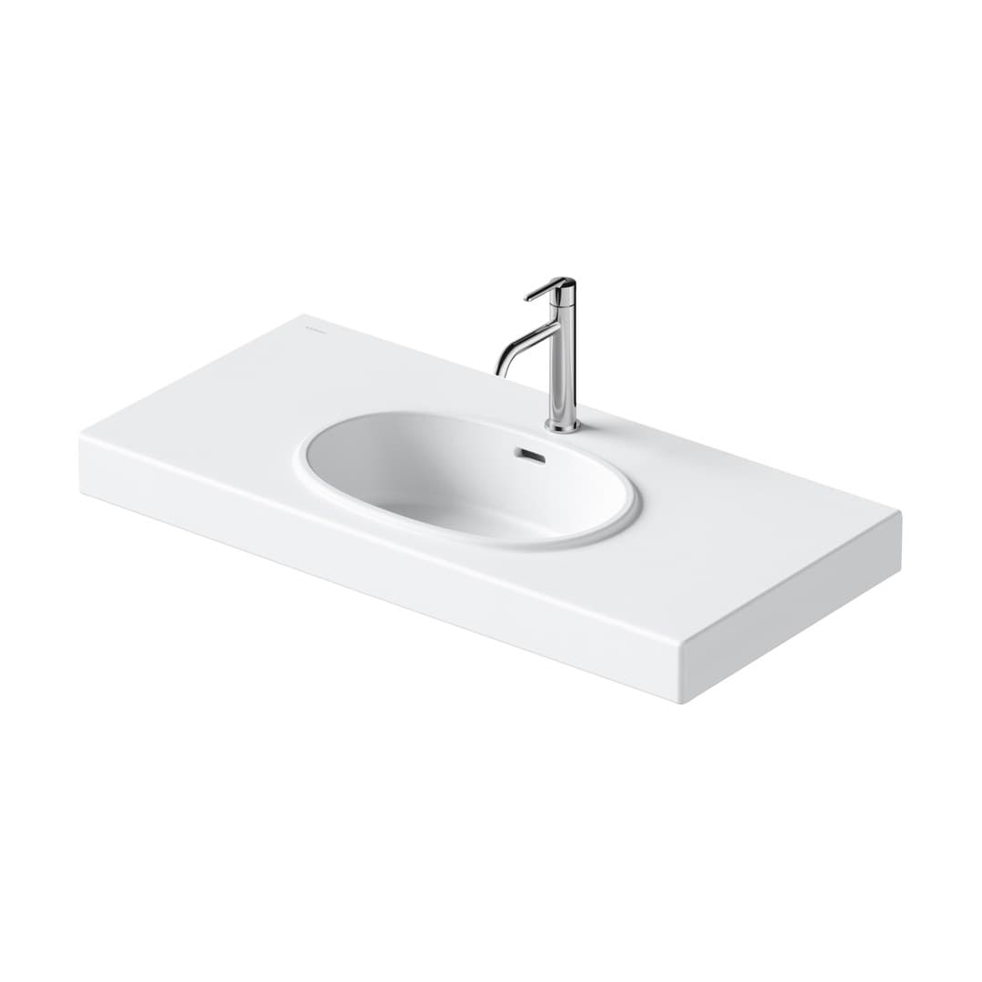 Duravit Balcoon – Νιπτήρας Κρεμαστός – 1000×480 mm, 1 οπή, με υπερχείλιση – White Satin Matt, DuraShield (241210AC00)