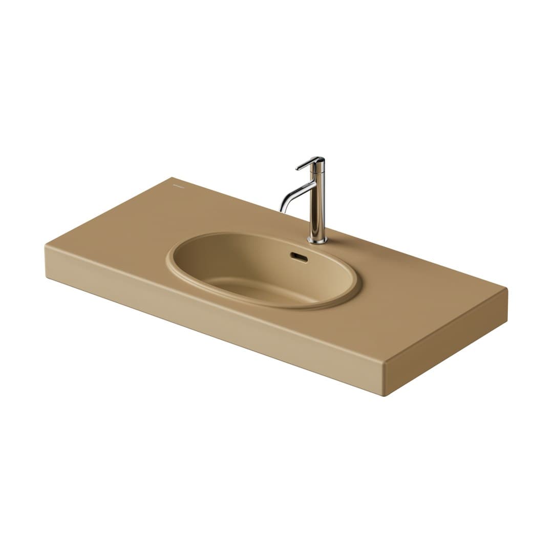 Duravit Balcoon – Νιπτήρας Κρεμαστός – 1000×480 mm, 1 οπή, με υπερχείλιση – Clay terra Matt, DuraShield (241210AM00)