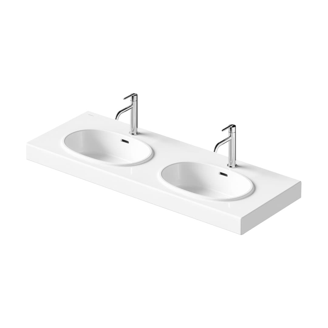 Duravit Balcoon – Νιπτήρας Κρεμαστός – 1300×480 mm, 1 οπή, με υπερχείλιση – White High Gloss, DuraShield (241213AA00)