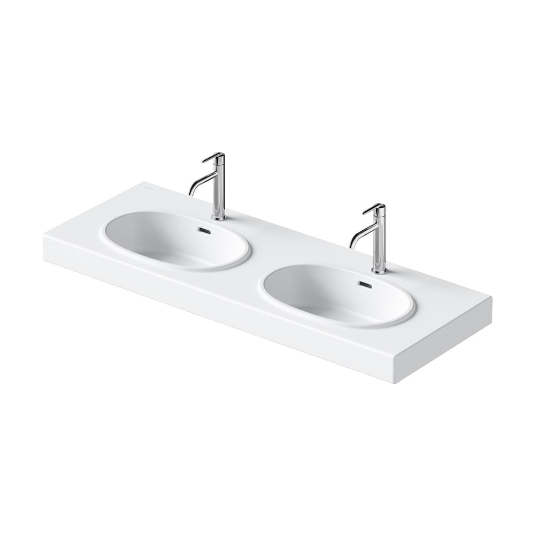 Duravit Balcoon – Νιπτήρας Κρεμαστός – 1300×480 mm, 1 οπή, με υπερχείλιση – White Satin Matt, DuraShield (241213AC00)