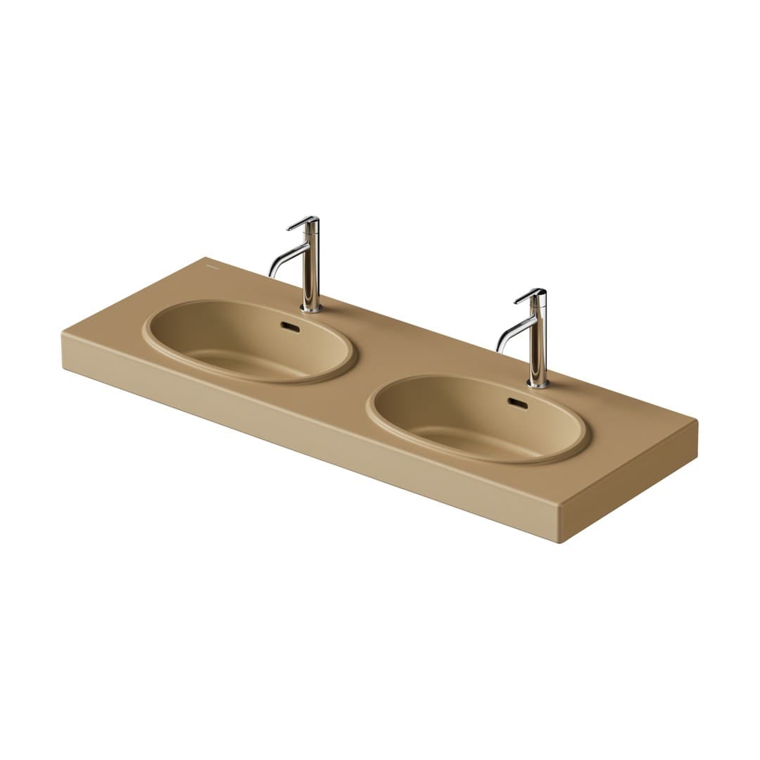 Duravit Balcoon – Νιπτήρας Κρεμαστός – 1300×480 mm, 1 οπή, με υπερχείλιση – Clay terra Matt, DuraShield (241213AM00)