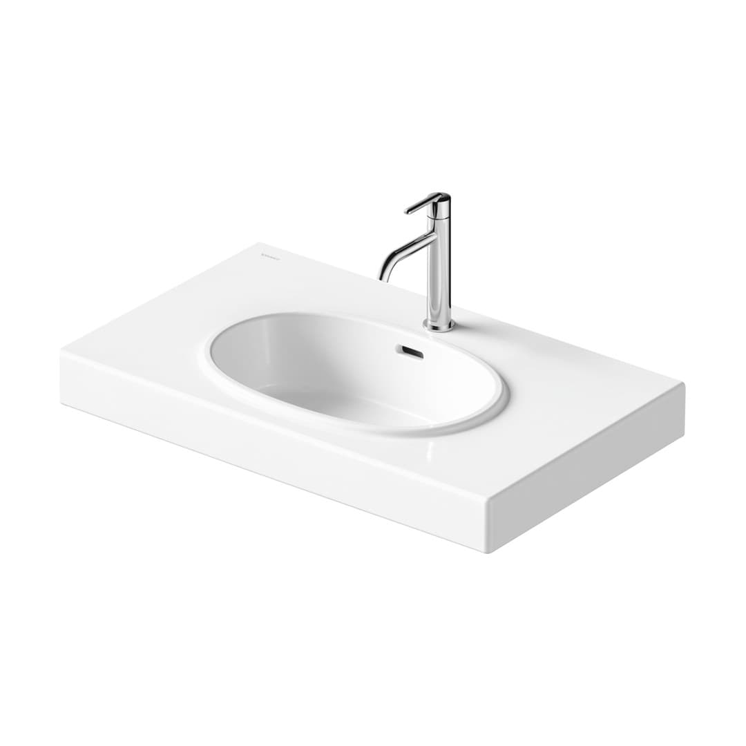 Duravit Balcoon – Νιπτήρας Κρεμαστός – 800×480 mm, 1 οπή, με υπερχείλιση – White High Gloss, DuraShield (241280AA00)
