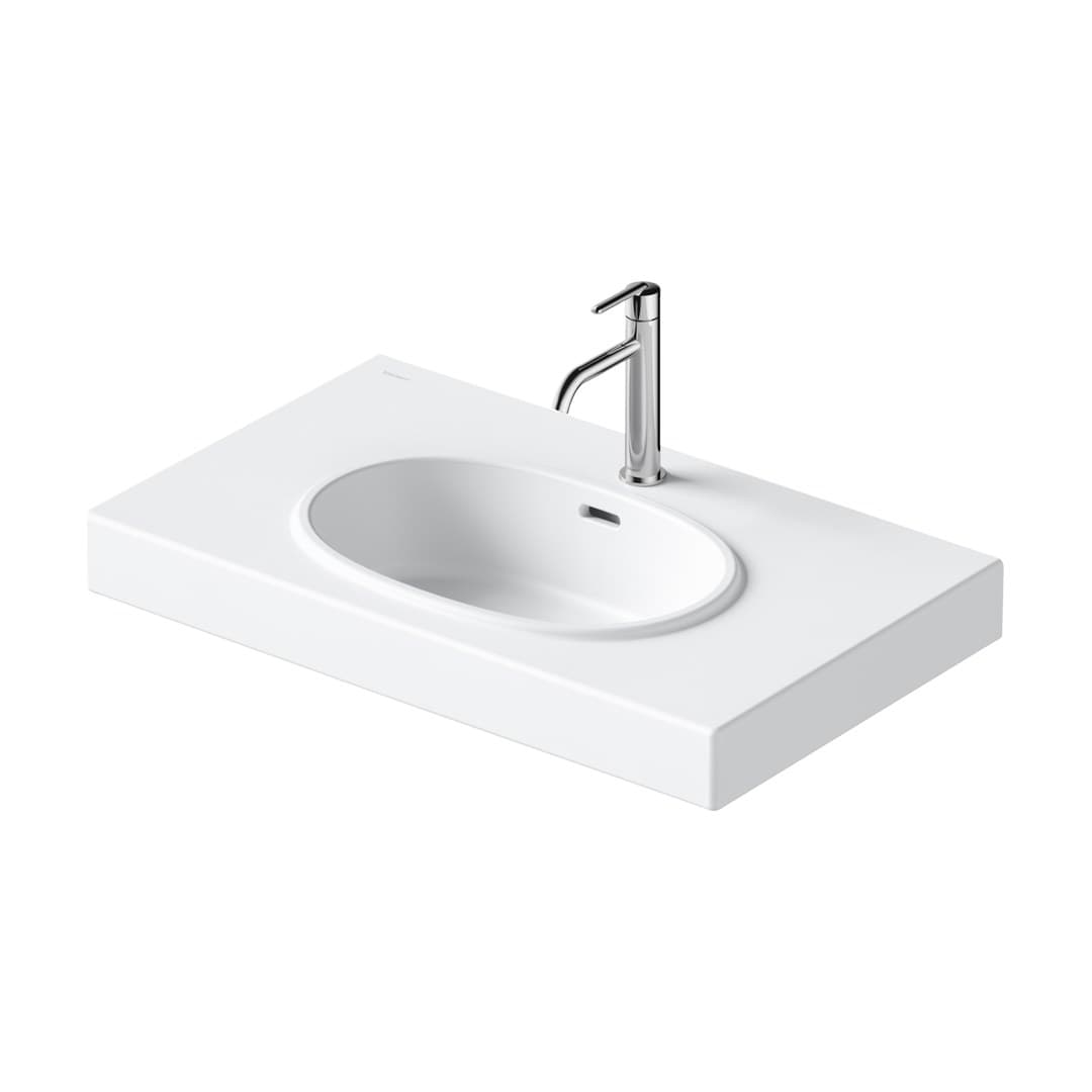 Duravit Balcoon – Νιπτήρας Κρεμαστός – 800×480 mm, 1 οπή, με υπερχείλιση – White Satin Matt, DuraShield (241280AC00)