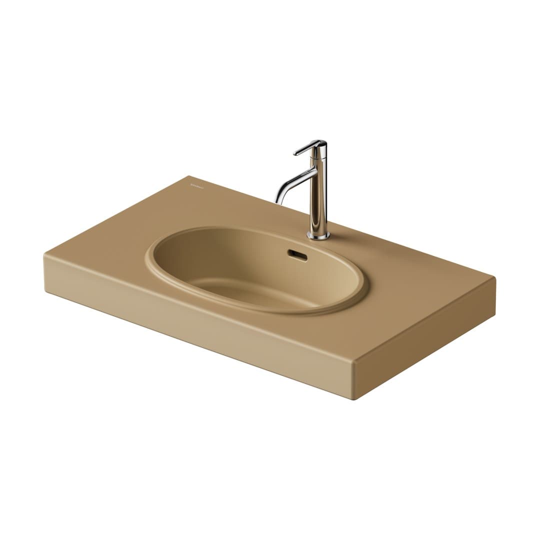 Duravit Balcoon – Νιπτήρας Κρεμαστός – 800×480 mm, 1 οπή, με υπερχείλιση – Clay terra Matt, DuraShield (241280AM00)