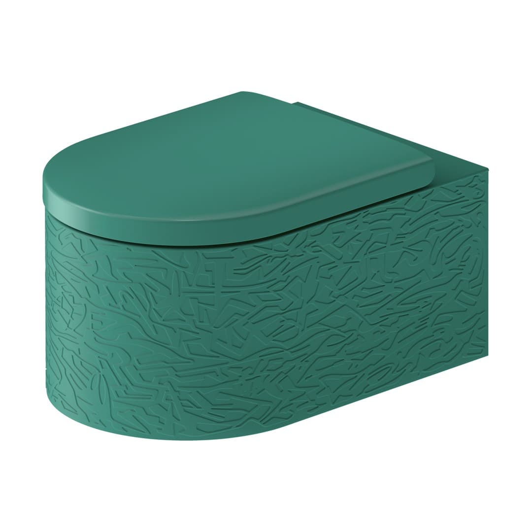Duravit Vitrium – Λεκάνη Κρεμαστή – 385×570 mm – White High Gloss, Green blue Matt, DuraShield (250609FA00)