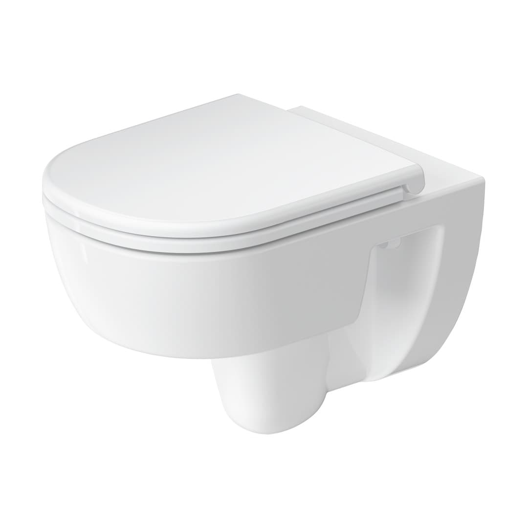 Duravit D-Code – Λεκάνη Κρεμαστή – 370×540 mm, Rimless – White High Gloss (25130900212)