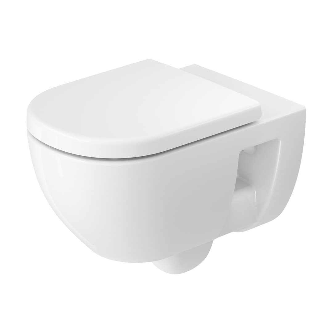Duravit D-Code – Λεκάνη Κρεμαστή – 370×570 mm, Rimless – White High Gloss (25140900002)