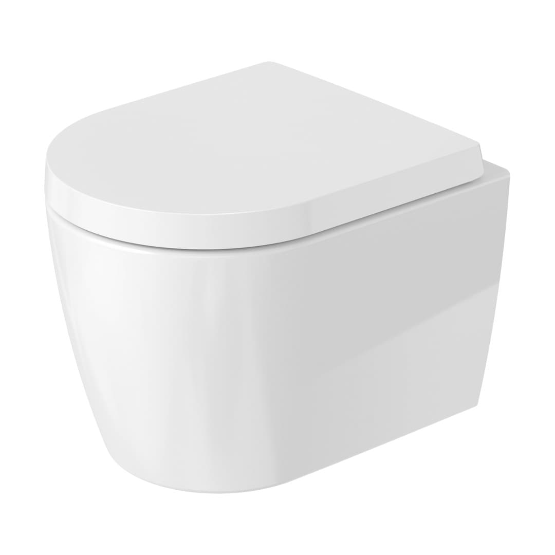 Duravit ME by Starck – Λεκάνη Κρεμαστή – 370×480 mm, Rimless – White High Gloss, DuraShield (253009AA00)
