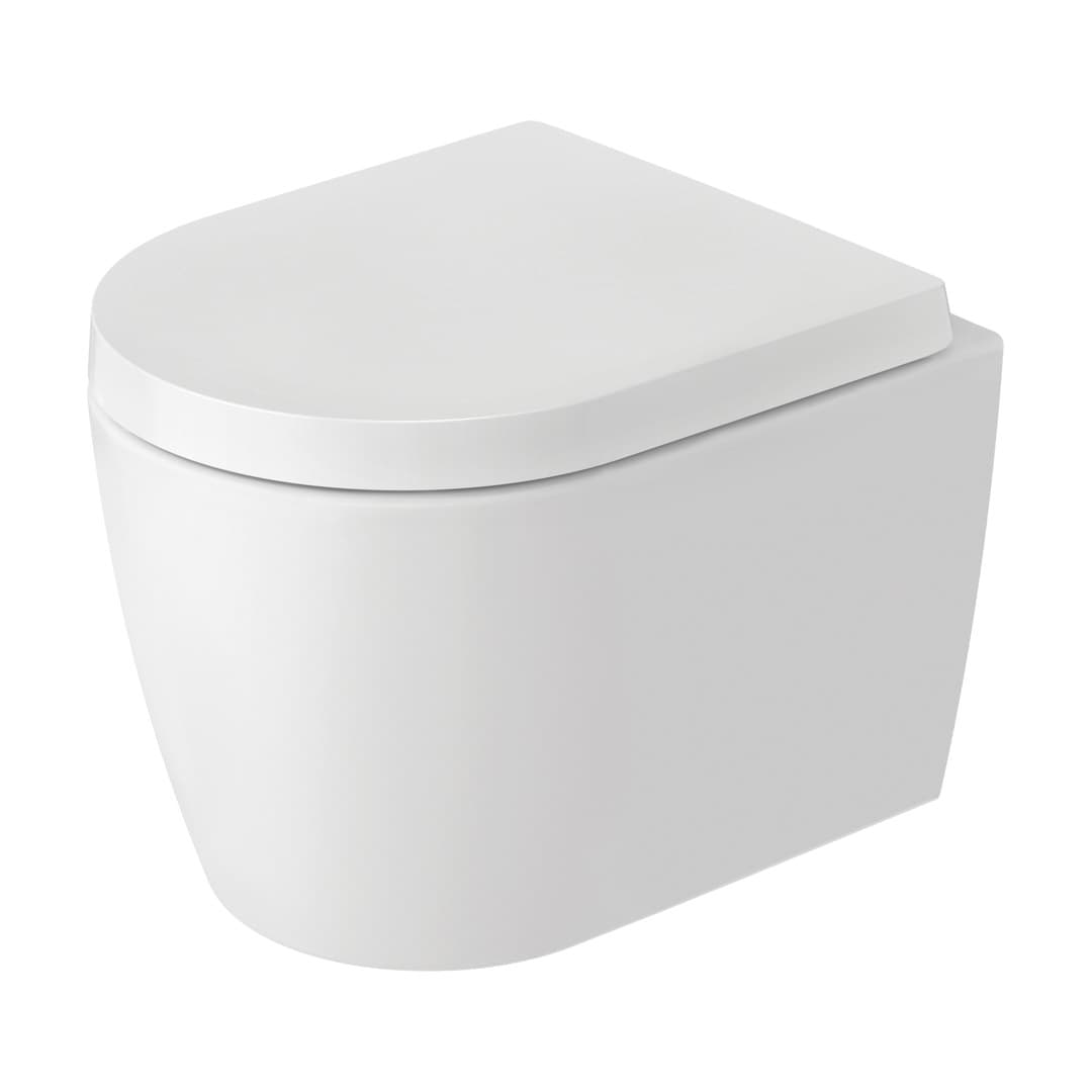 Duravit ME by Starck – Λεκάνη Κρεμαστή – 370×480 mm, Rimless – White Satin Matt, DuraShield (253009AC00)