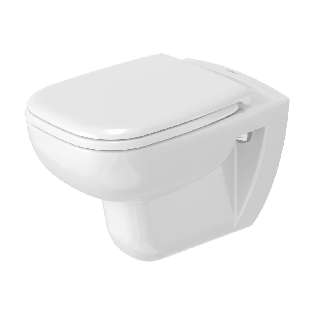 Duravit D-Code – Λεκάνη Κρεμαστή – 355×545 mm, Rimless – White High Gloss (25700900002)