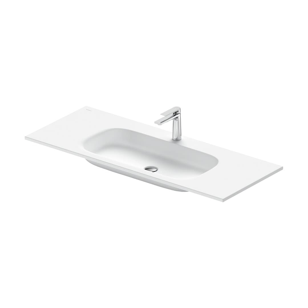 Duravit Sivida – Νιπτήρας Επίπλου – 1220×485 mm, 1 οπή, χωρίς υπερχείλιση – White Satin Matt (2650033200)