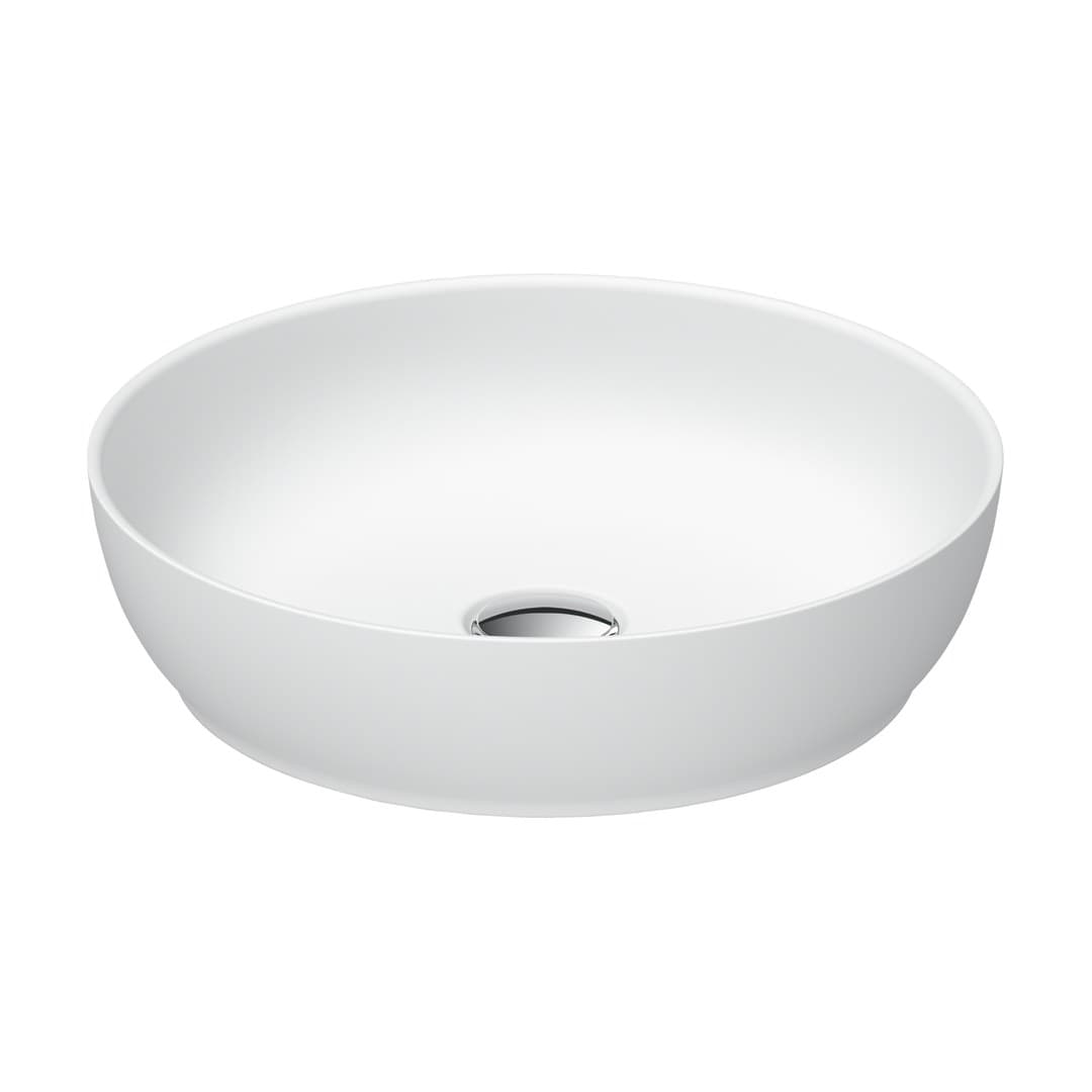 Duravit Sivida – Νιπτήρας Επικαθήμενος – 400×400 mm, χωρίς οπή, χωρίς υπερχείλιση, σχήμα Round – White Satin Matt (2660003200)