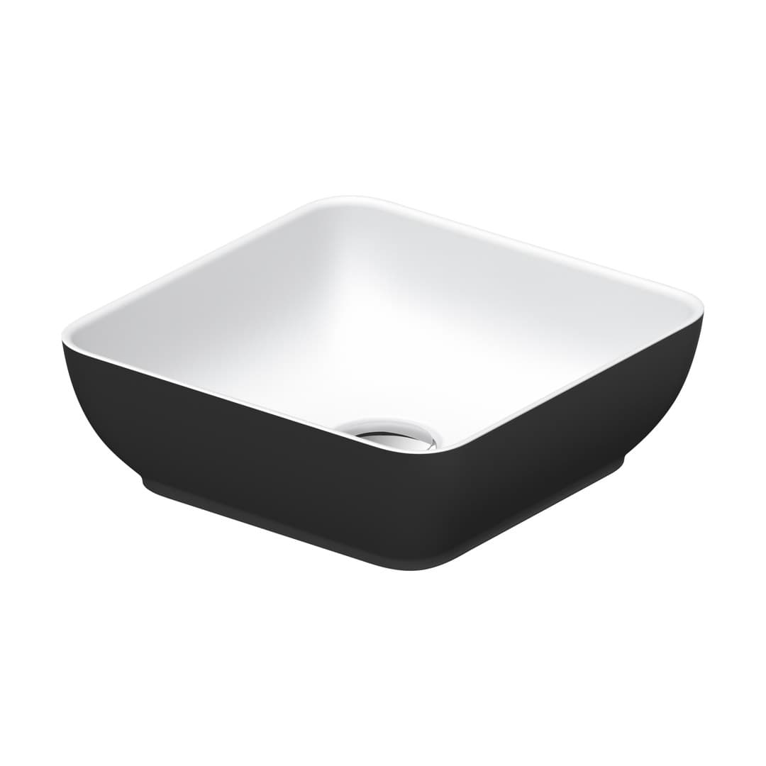 Duravit Sivida – Νιπτήρας Επικαθήμενος – 300×300 mm, χωρίς οπή, χωρίς υπερχείλιση, σχήμα Square – White Satin Matt, Dark grey Matt (266003FI00)