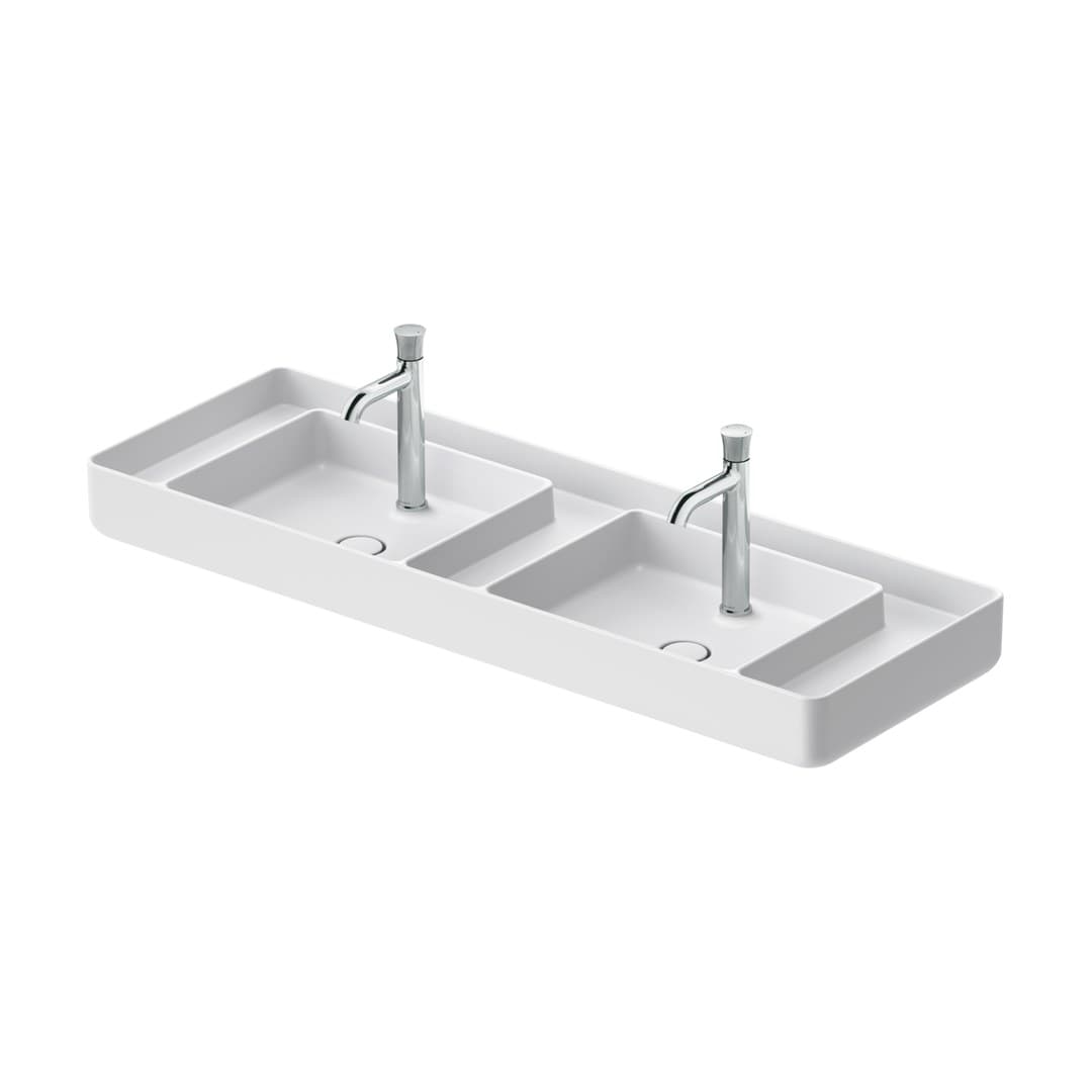 Duravit Bento Starck Box – Νιπτήρας Επικαθήμενος – 1340×460 mm, 1 οπή, χωρίς υπερχείλιση – White Satin Matt (2660133272)