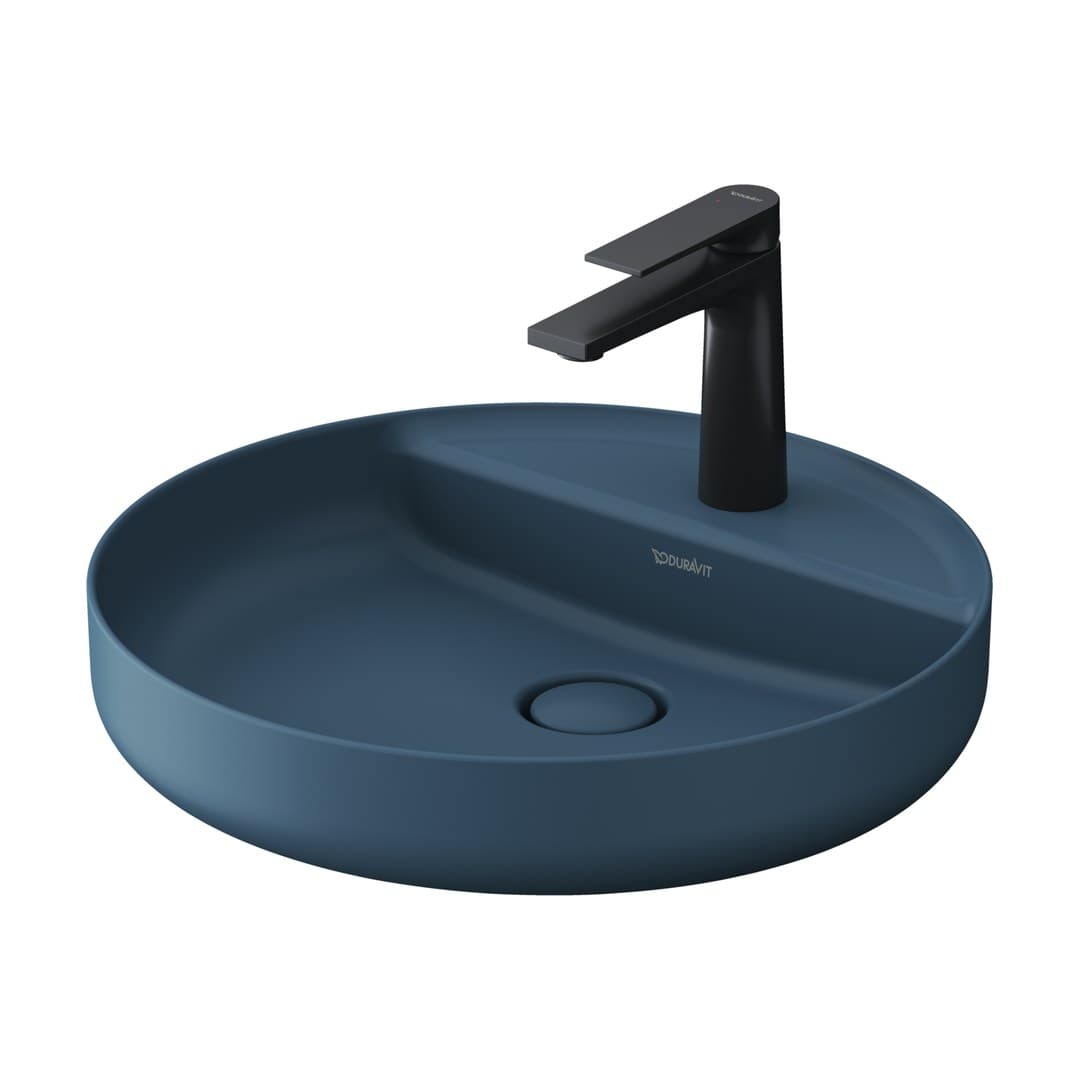 Duravit Vitrium – Νιπτήρας Επικαθήμενος – 460×460 mm, 1 οπή, χωρίς υπερχείλιση – Parlour blue Matt (266246HB71)