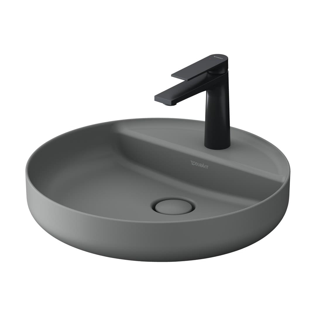 Duravit Vitrium – Νιπτήρας Επικαθήμενος – 460×460 mm, 1 οπή, χωρίς υπερχείλιση – Light grey Matt (266246HD71)