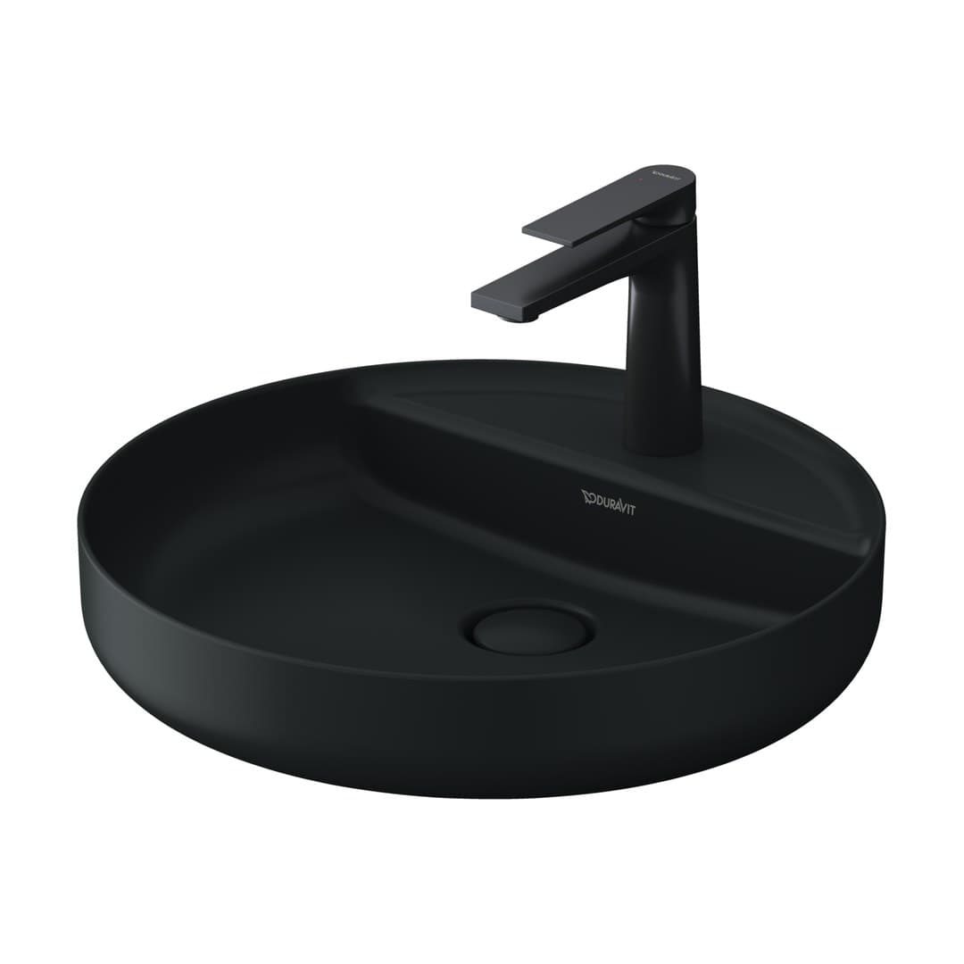 Duravit Vitrium – Νιπτήρας Επικαθήμενος – 460×460 mm, 1 οπή, χωρίς υπερχείλιση – Dark grey Matt (266246HE71)